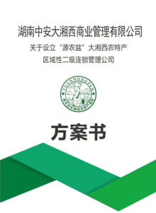 湖南中安大湘西商业管理有限公司关于设立“二级连锁管理公司”方案书