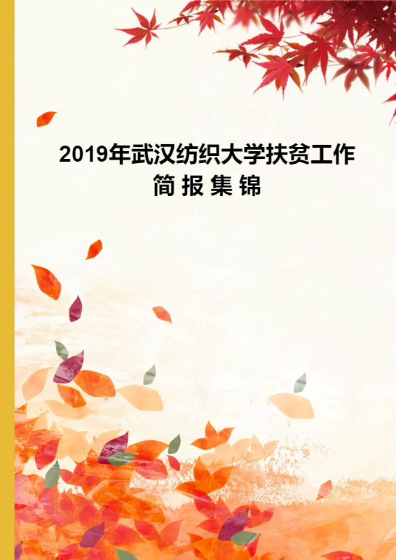 2019年武汉纺织大学扶贫工作简报集锦