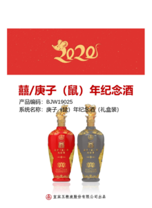 BJW19025  囍庚子（鼠）年纪念酒（礼盒装）