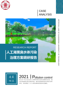 广东工业大学人工湖黑臭水体污染治理方案调研报告