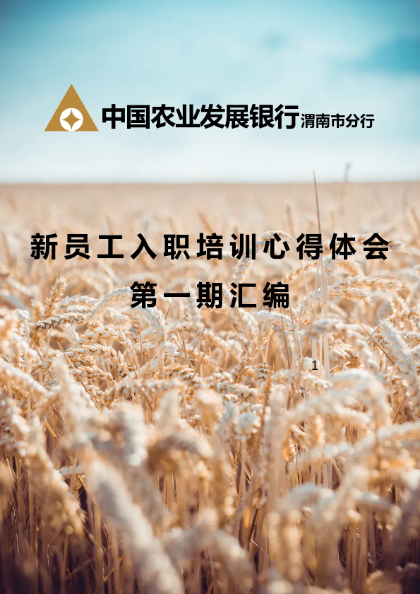 农发行渭南市分行新员工培训心得体会第一期汇编