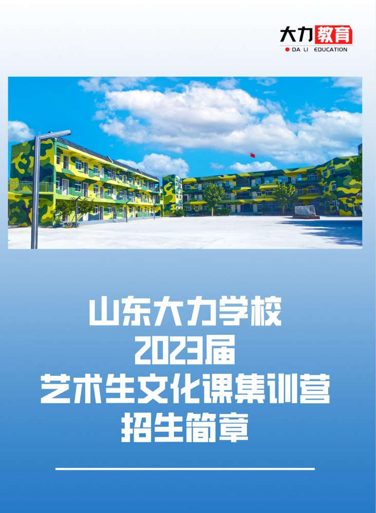 大力学校2023届艺术生文化课集训营-招生简章