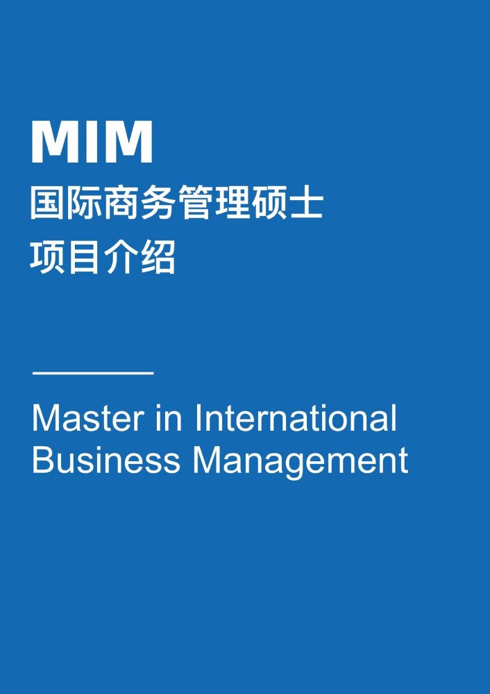 MIM国际商务管理硕士