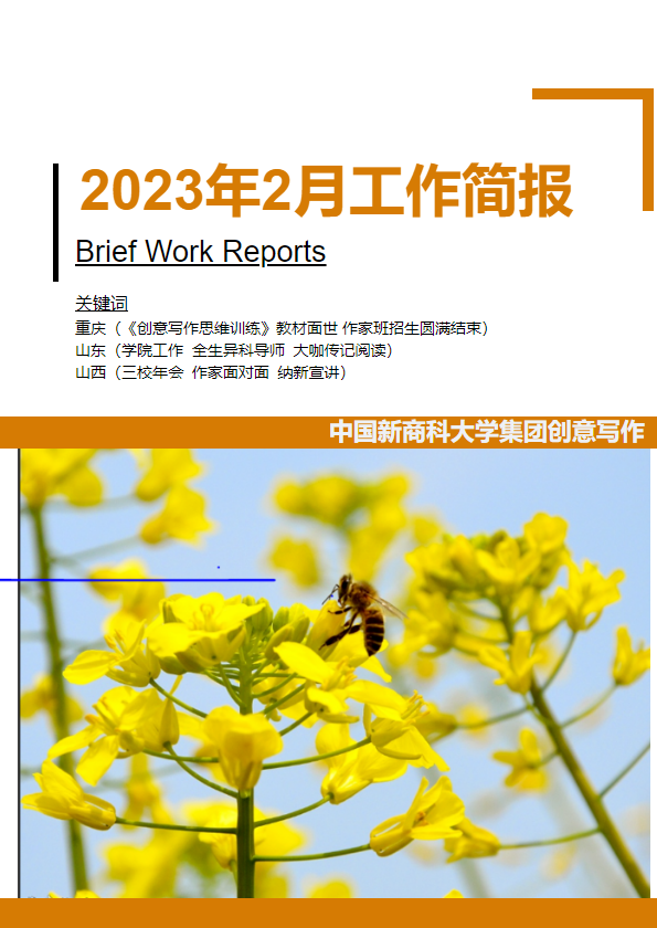 中国新商科大学集团创意写作2023年2月工作简报