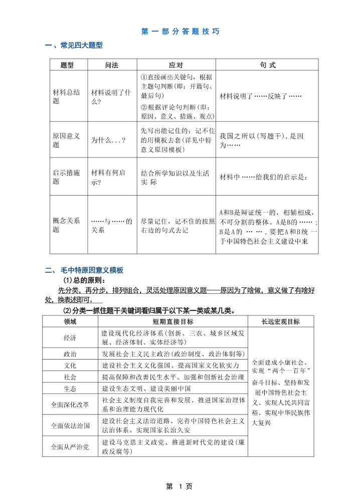 2023政治浓缩救命笔记！【20页精华】