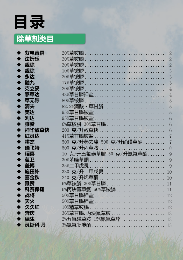 2023年威迪农化产品手册