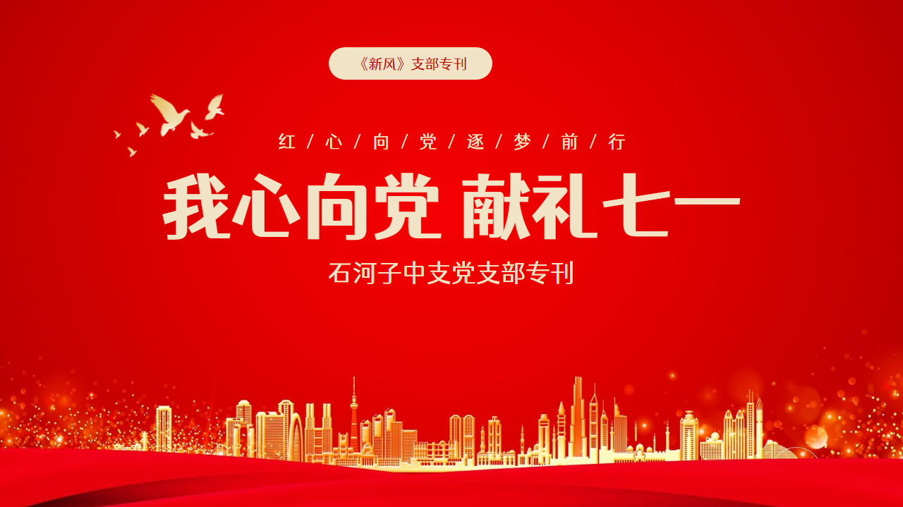 红色党政风-我心向党献礼七一专题党课ppt模板