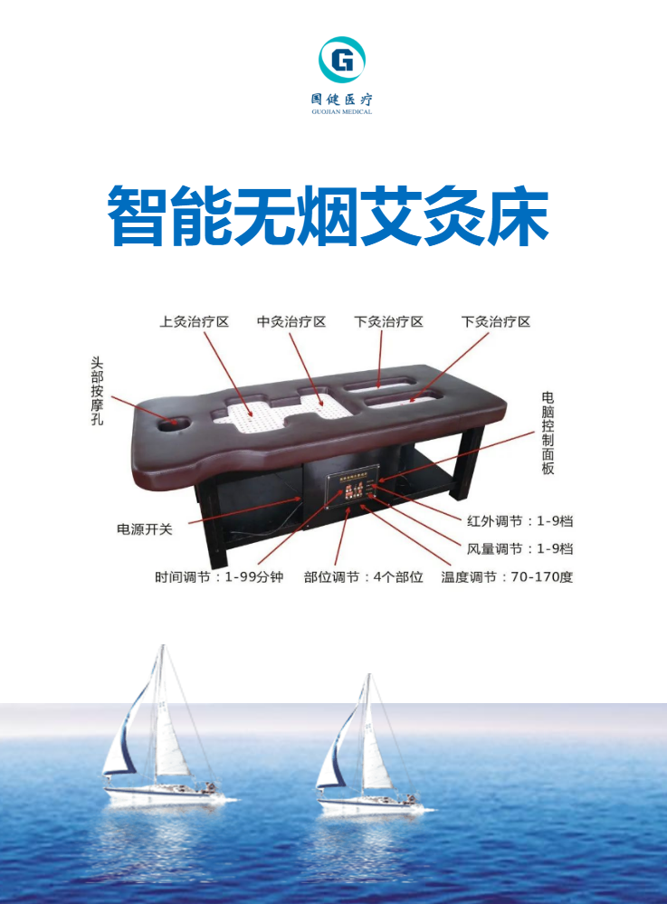 智能无烟艾灸床