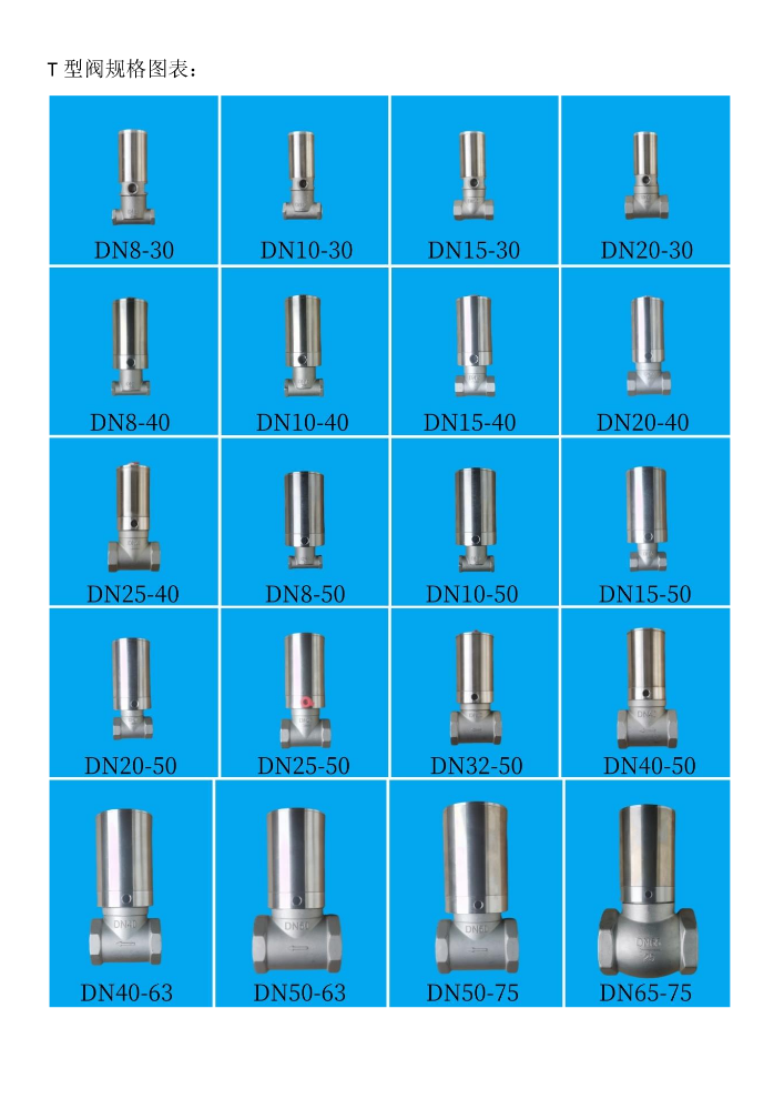 T型阀规格图表新款