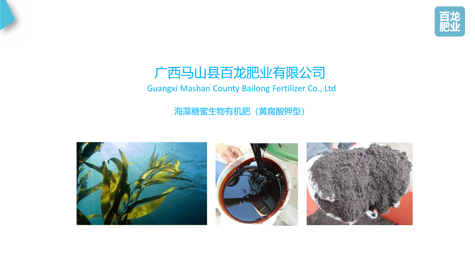 广西马山县百龙肥业有限公司  海藻糖蜜生物有机肥（黄腐酸钾型）