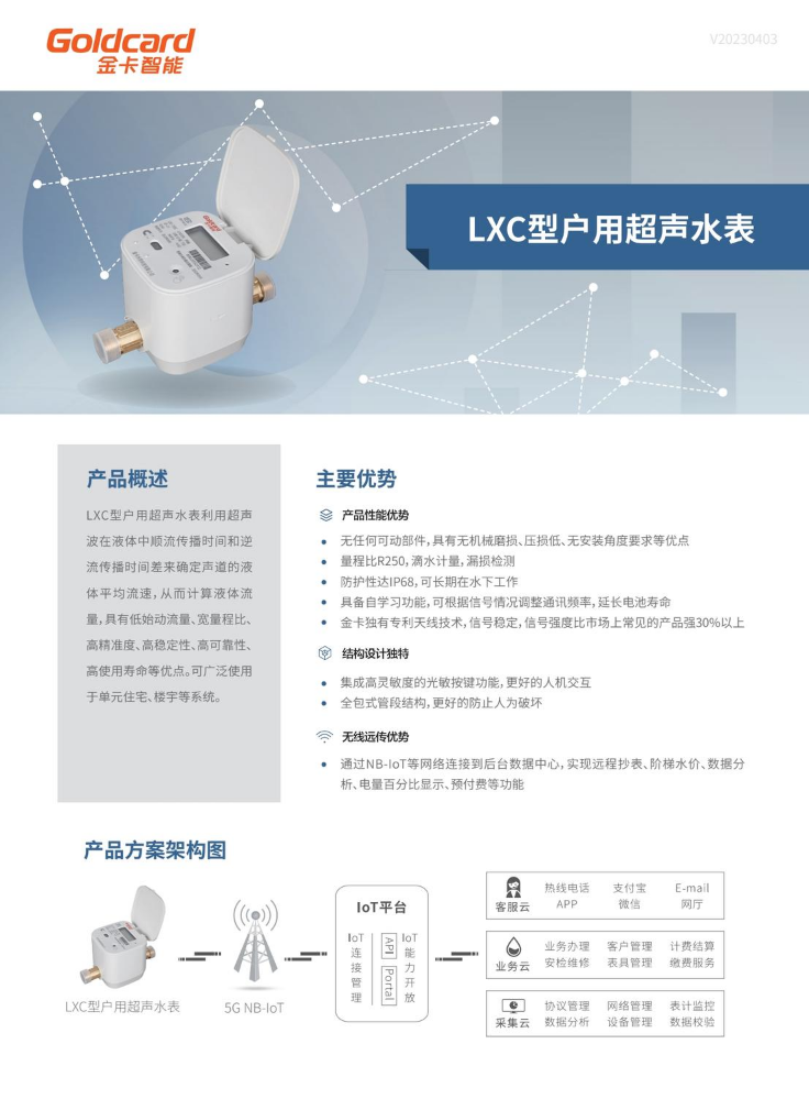 LXC型户用超声水表