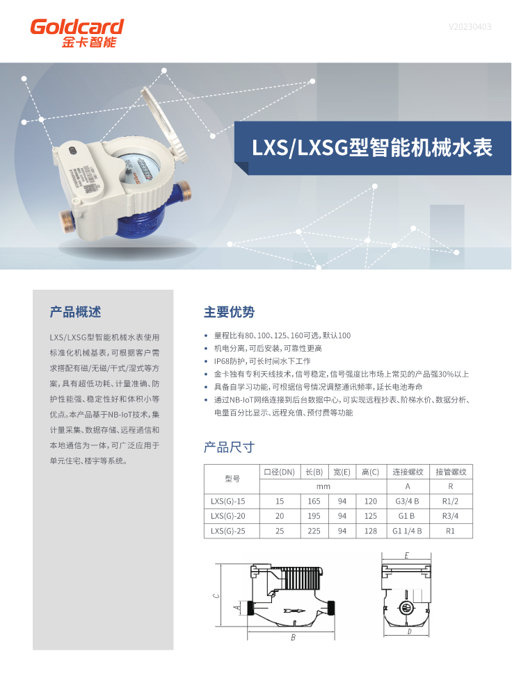 LXS LXSG型智能机械水表