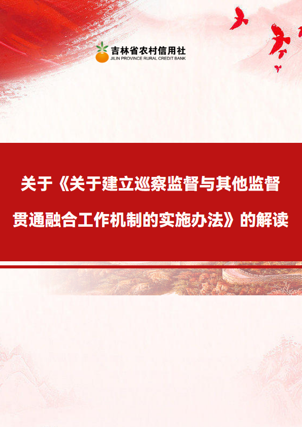 关于《关于建立巡察监督与其他监督 贯通融合工作机制的实施办法》的解读_副本