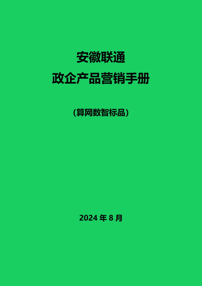 安徽联通政企算网标品手册