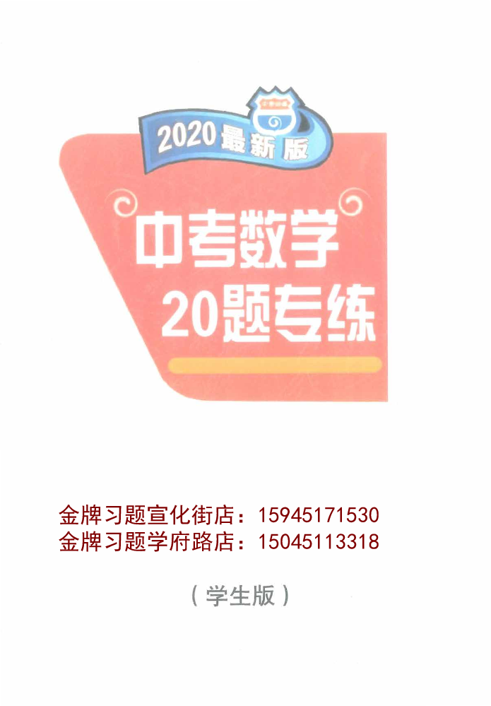 2020版中考必备数学20题专练（学生版）