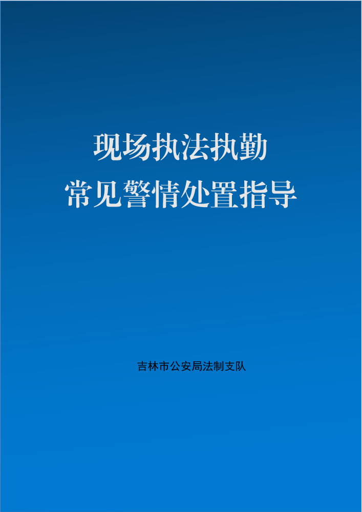 吉林市公安局现场执法执勤警情处置指导