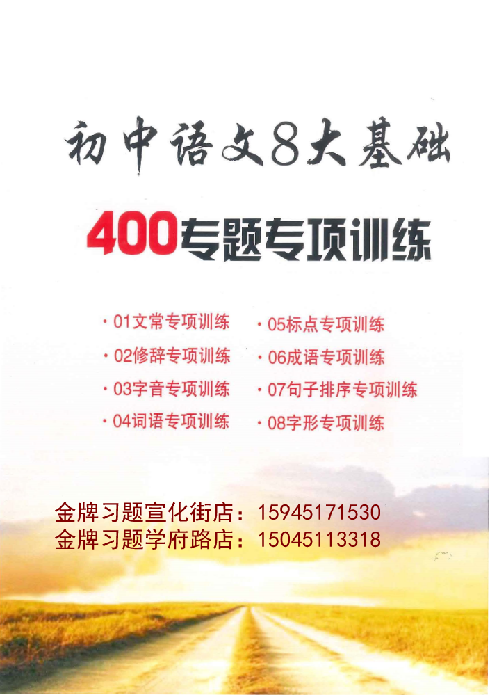 初中语文8大基础400题专项训练