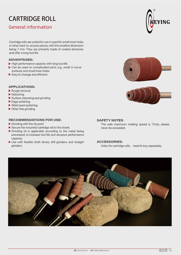 Keying Abrasives-Cartridge Roll