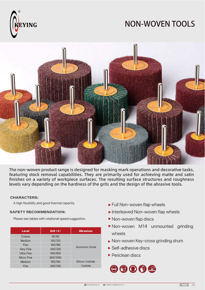 Keying Abrasives-Non-Woven Tools