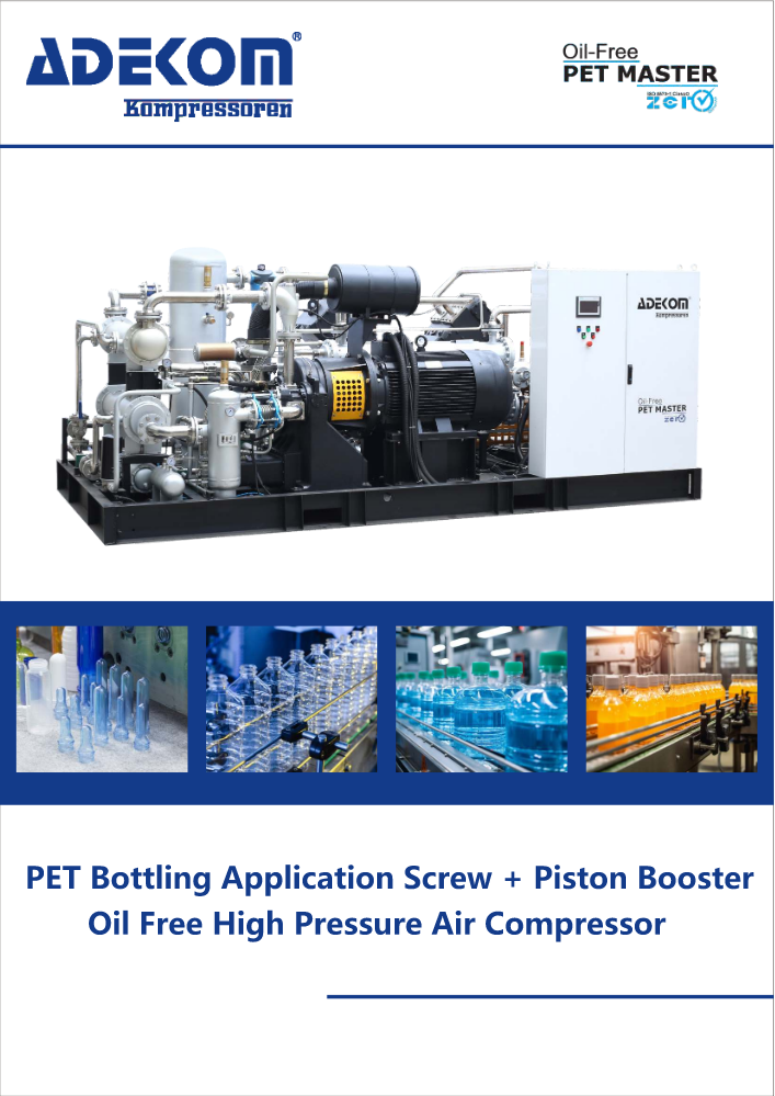 PET Botting Application Screw+Piston Booster High Pressure Air Compressor