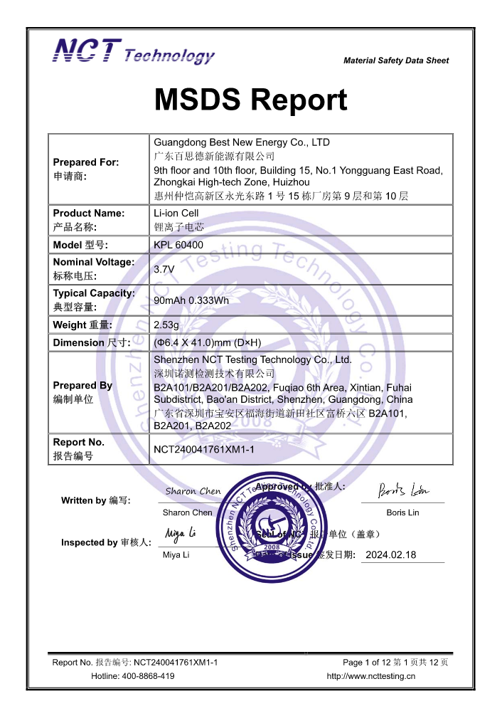 NCT240041761X_百思德_KPL 60400_MSDS