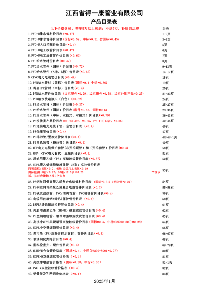 2025年5月价格表最新 (2)