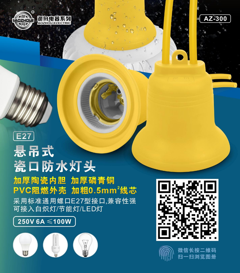 澳舟AZ-300防水陶瓷螺口吊灯头