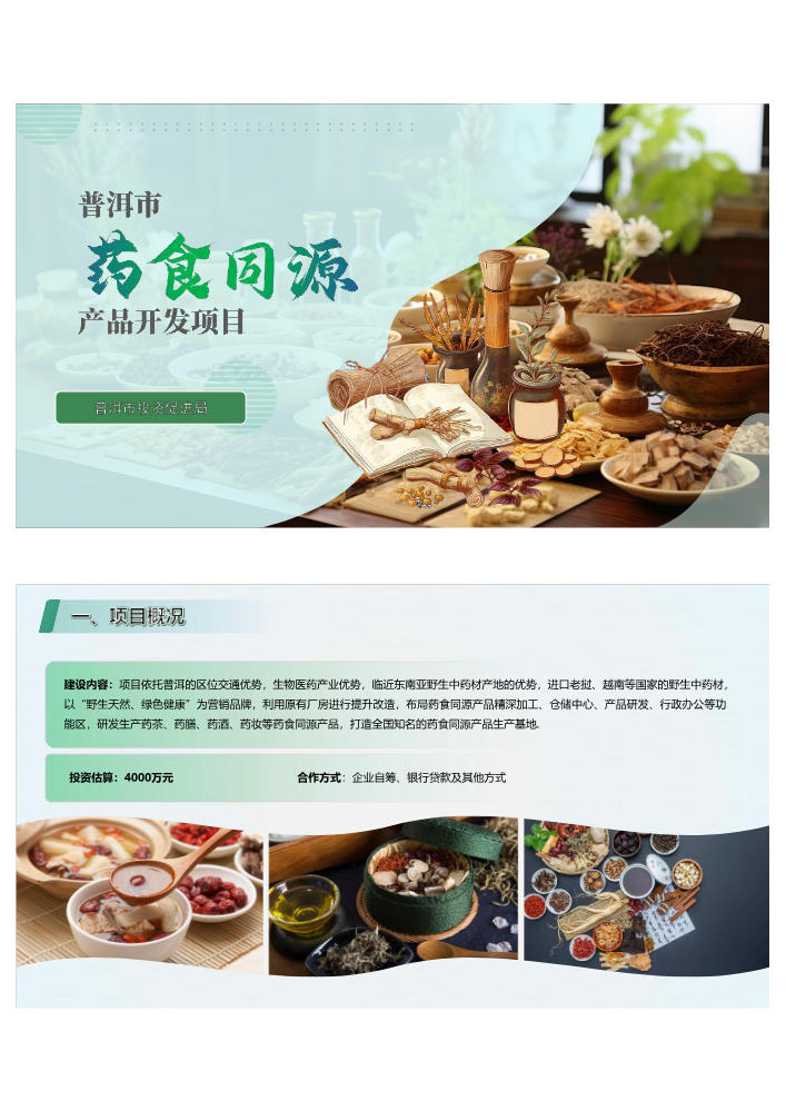 普洱市药食同源产品开发项目