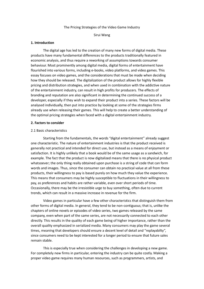 论文：数字娱乐产品的定价策略 Digital Entertainment Pricing