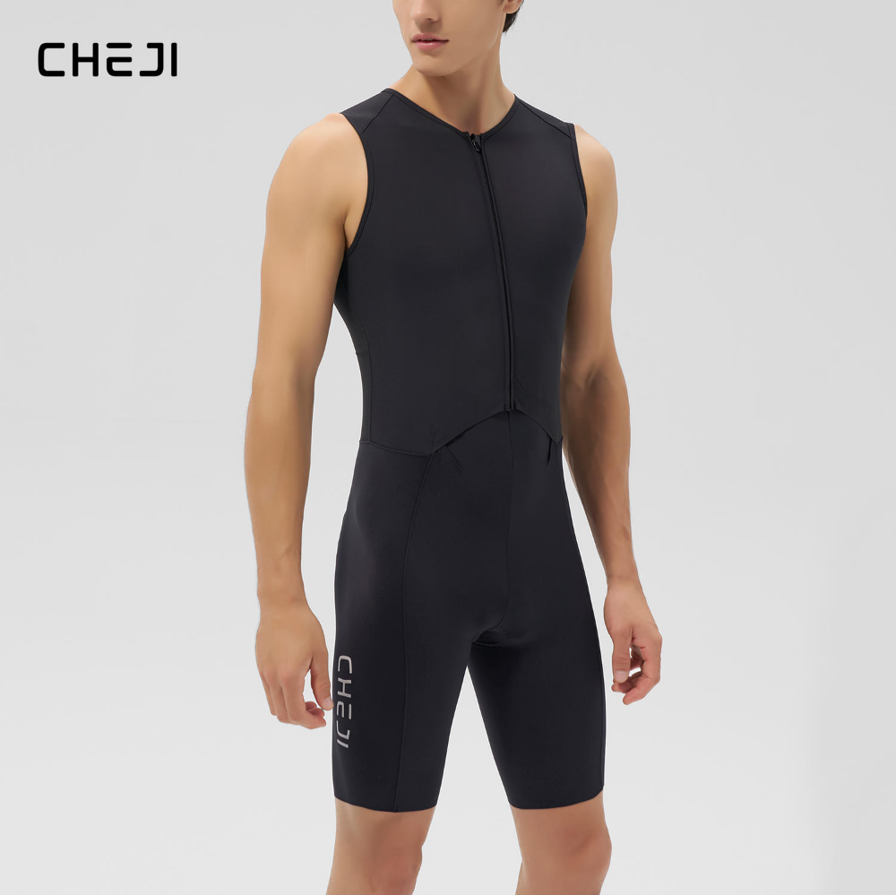 夜巡黑色无袖铁三服 Ye Xun Mens Trisuits Sleeveless