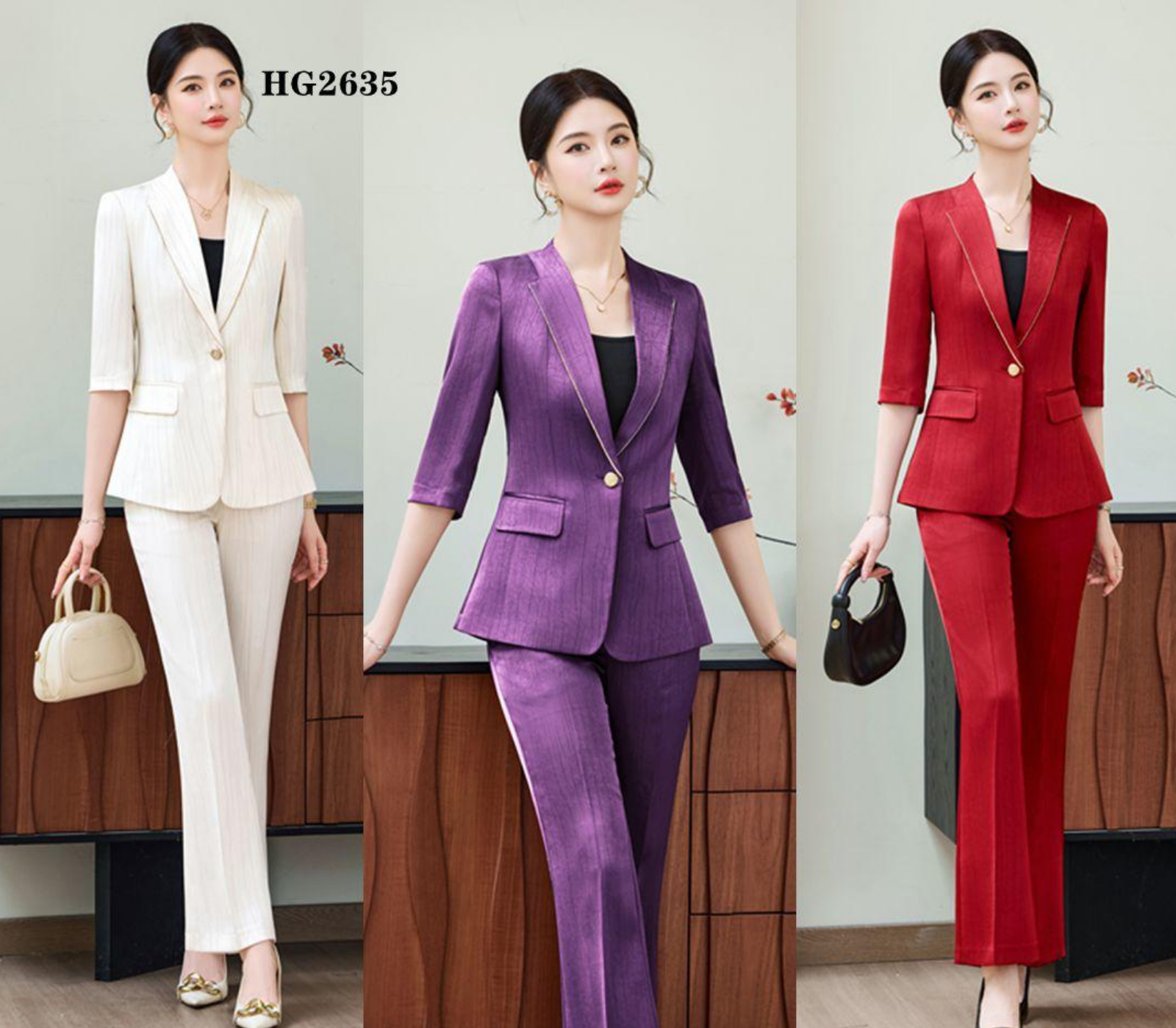 时尚中袖职业西装套装