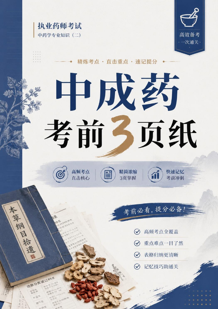 中成药考前3页纸